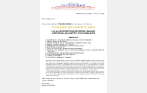 Assemblée Générale du club - 27 Juin 2022