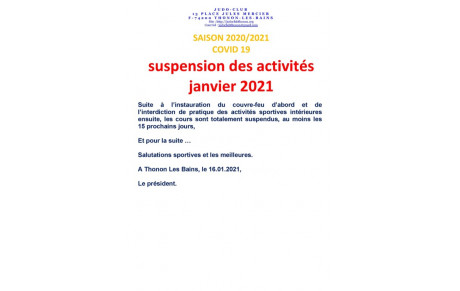 Suspension des activités ...